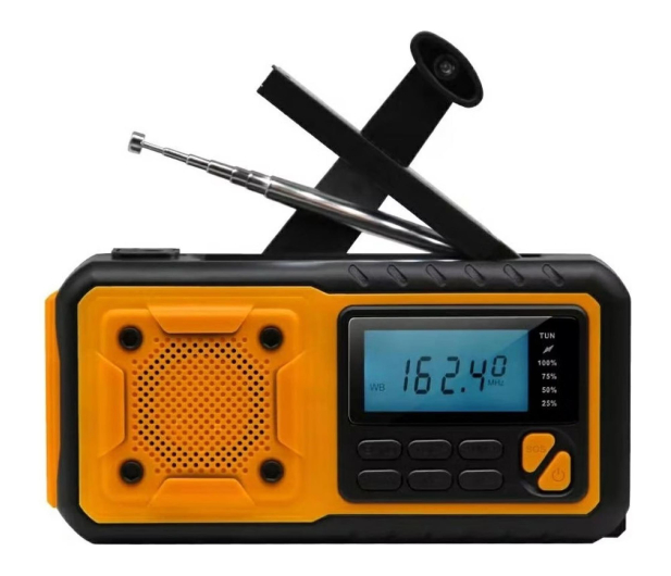 NO NAME Radio awaryjne AM/FM IPX3 z dynamem, latarką, powerbankiem i - 1583856 - zdjęcie